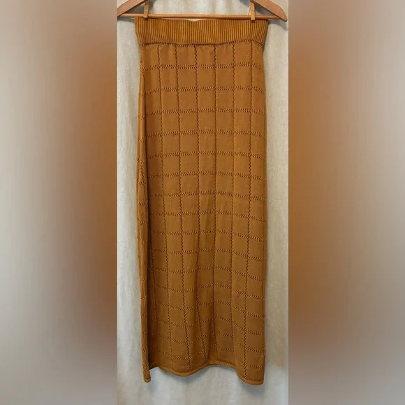 AFENDS Womens Femme - Knit Maxi Skirt - Mustard - Picture 2 of 4